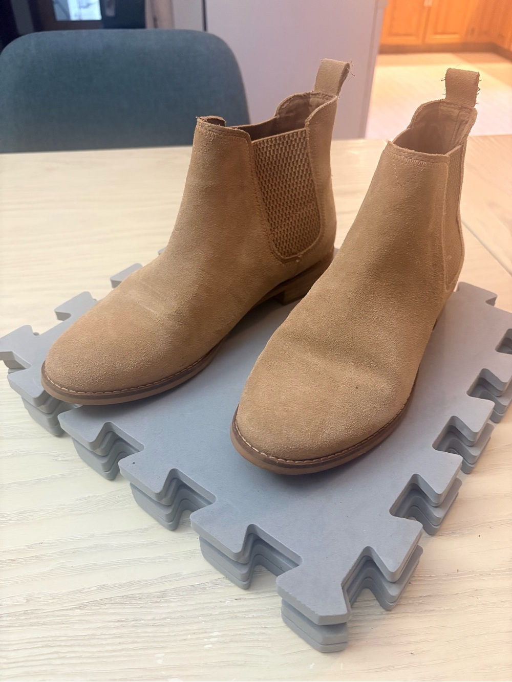 Toms Tan Suede Chelsea Ankle Boots